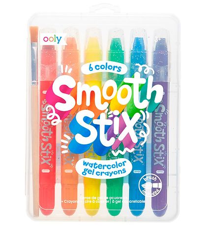 Ooly Vaxlitir - Vatnslitir - Smooth Stix - 6 Stk. Ooly Vaxlitir - Vatnslitir - Smooth Stix - 6 Stk.