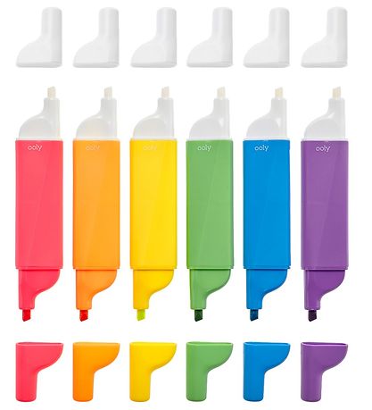 Ooly Erasable Highlighters - 6 pcs - Multicolour Ooly Erasable Highlighters - 6 pcs - Multicolour