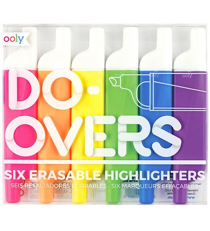 Ooly Erasable Highlighters - 6 pcs - Multicolour Ooly Erasable Highlighters - 6 pcs - Multicolour
