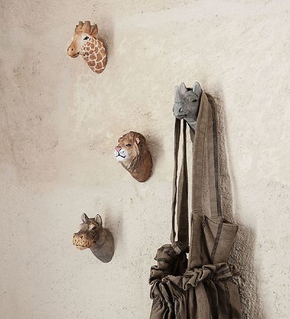 Ferm Living 벽걸이용 후크 - 손으로 조각한 나무 - 9.5x9.5x5cm - 코끼리