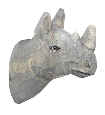 ferm Living Wall Hook - Hand-carved Wood - 9.5x9.5x5 cm - Rhino