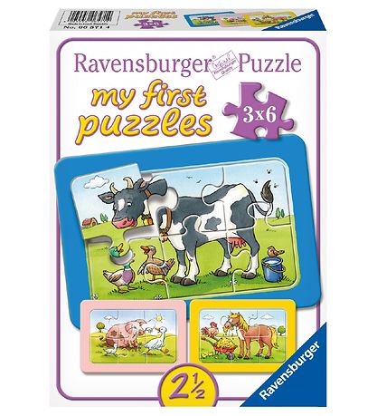 Ravensburger Puzzle - My First - 3x6 pcs - Good Animal Friends Ravensburger Puzzle - My First - 3x6 pcs - Good Animal Friends