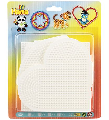 Plaques pour perles Hama Midi - 4 pces - Cercle/Cœur/Carré/Hexag Plaques pour perles Hama Midi - 4 pces - Cercle/Cœur/Carré/Hexag