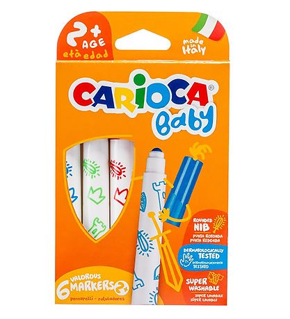 Carioca Baby Markers - 6 pcs - Multicoloured Carioca Baby Markers - 6 pcs - Multicoloured
