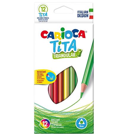 Carioca Coloured Pencils - Triangular - 12 pcs - Multicoloured Carioca Coloured Pencils - Triangular - 12 pcs - Multicoloured