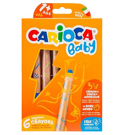 Crayons de couleur Carioca Baby - 3-in-1 - 6 pièces - Multicolor Crayons de couleur Carioca Baby - 3-in-1 - 6 pièces - Multicolor