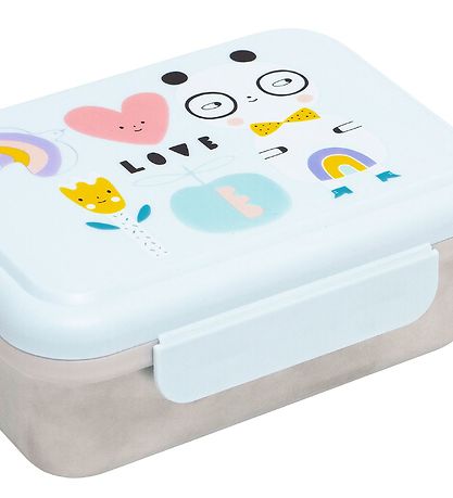 Petit Monkey Lunchbox - Stainless Steel - Panda Love - Blue Petit Monkey Lunchbox - Stainless Steel - Panda Love - Blue