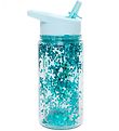 Petit Monkey Water Bottle w. Spout - 300 ml - Blue w. Glitter Petit Monkey Water Bottle w. Spout - 300 ml - Blue w. Glitter