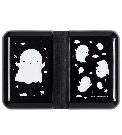 A Little Lovely Company Lunchbox - Black w. Ghosts A Little Lovely Company Lunchbox - Black w. Ghosts