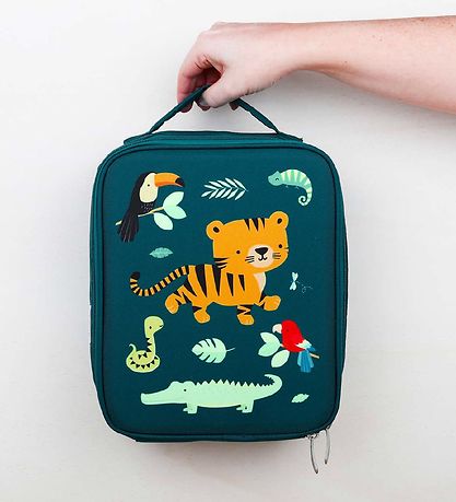 A Little Lovely Company Cooler Bag - Petroleum w. Jungle A Little Lovely Company Cooler Bag - Petroleum w. Jungle