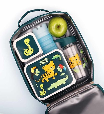 A Little Lovely Company Cooler Bag - Petroleum w. Jungle A Little Lovely Company Cooler Bag - Petroleum w. Jungle