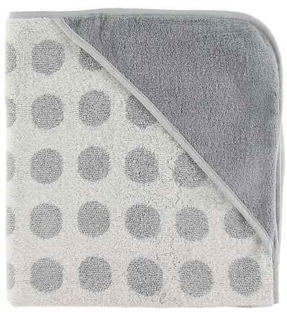 Leander Baby towel - Matty - 80x80 cm - Cool Grey w. Dots