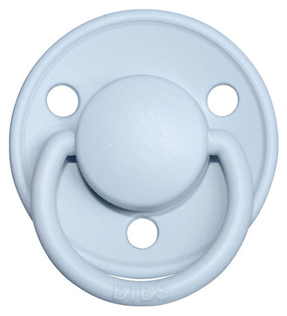 BIBS De Lux Pacifiers - Size 2 - 2-Pack - Round - Iron/Baby Blue
