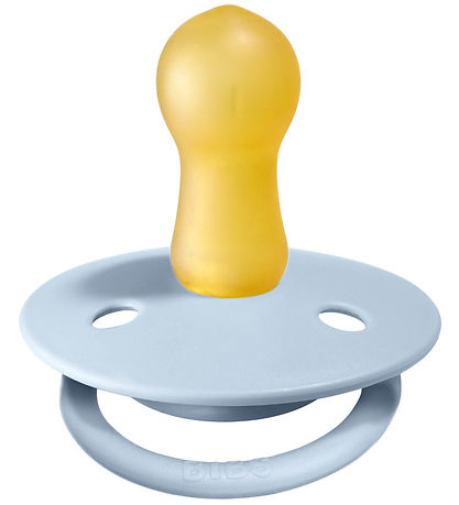 BIBS De Lux Pacifiers - Size 2 - 2-Pack - Round - Iron/Baby Blue