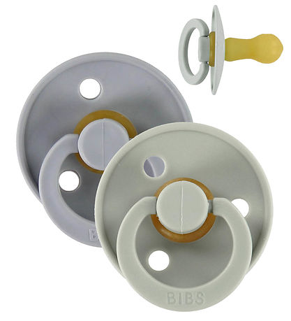 BIBS Colour Pacifiers - Size 2 - 2-Pack - Round - Sage/Cloud BIBS Colour Pacifiers - Size 2 - 2-Pack - Round - Sage/Cloud