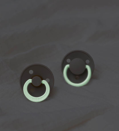 BIBS Colour Glowing Pacifiers - Size 1 - 2-Pack - Round - Blush/ BIBS Colour Glowing Pacifiers - Size 1 - 2-Pack - Round - Blush/