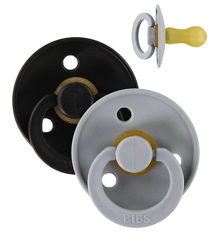 BIBS Colour Pacifiers - Size 3 - 2-Pack - Round - Cloud/Black BIBS Colour Pacifiers - Size 3 - 2-Pack - Round - Cloud/Black