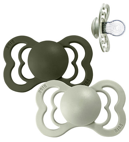 BIBS Supreme+ Smokker - Str. 2 - 2-pack - Symmetrisk - Sage/Hunt