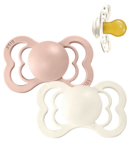 BIBS Supreme+ Pacifiers - Size 1 - 2-Pack - Symmetrical - Blush/
