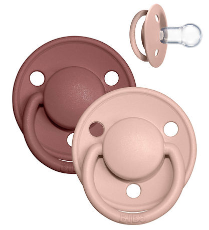 BIBS De Lux Pacifiers - 2-Pack - Round - Woodchuck/Blush