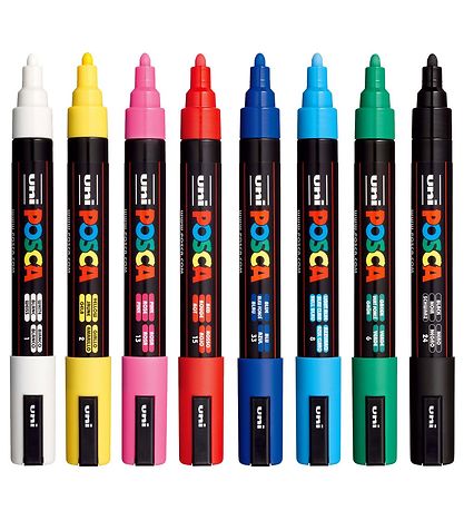 Posca Markers - PC-5M - 8 pcs - Multicolour Posca Markers - PC-5M - 8 pcs - Multicolour