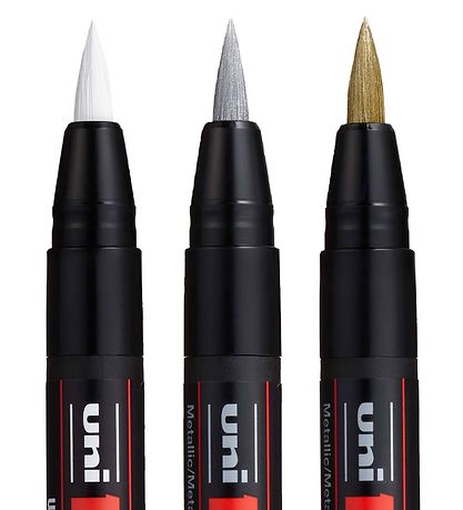 Posca 마커펜 포함 브러쉬 팁 - PCF-350 - 3개 - 실버/골드/화이트