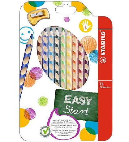 Crayons de couleur Stabilo - EasyColors - Gauche - 12 pces - Mul Crayons de couleur Stabilo - EasyColors - Gauche - 12 pces - Mul