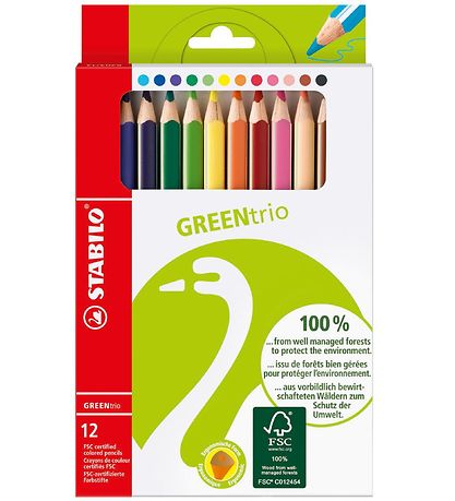 Stabilo Färgpennor - GreenTrio Thick - 12 st. - Flerfärgad