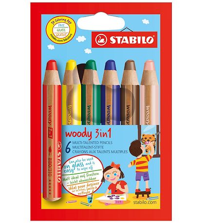 Crayons de couleur Stabilo - Boisé 3-in-1 - 6 pces - Multicolore Crayons de couleur Stabilo - Boisé 3-in-1 - 6 pces - Multicolore
