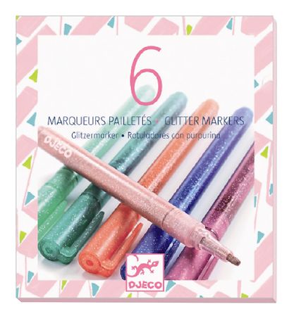 Djeco Tússlitir - 6 Stk. - Pastel M. Glimmer