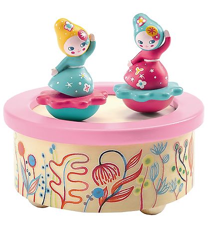 Djeco Melody Box - 12 cm - Wood - Flower Djeco Melody Box - 12 cm - Wood - Flower