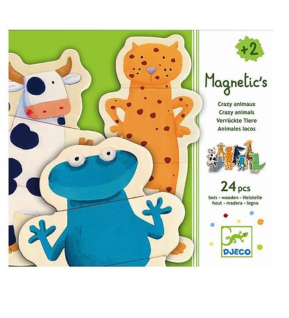 Djeco Magnets - 24 pcs - Wood - Crazy Djeco Magnets - 24 pcs - Wood - Crazy