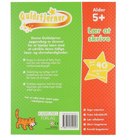 Karrusel Forlag Activity Book - Gold Stars - Learn To Write - D