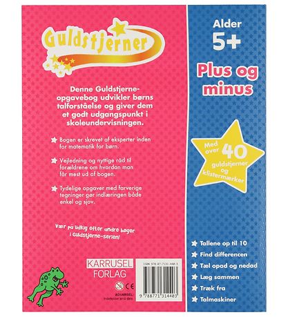 Karrusel Forlag Activity Book - Gold Stars - Plus And Minus - D