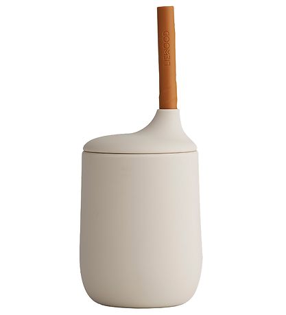 Liewood Cup w. Straws - Silicone - Ellis - Sandy/Mustard Mix Liewood Cup w. Straws - Silicone - Ellis - Sandy/Mustard Mix