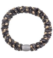 Kknekki Hair Tie - Grey/Gold Velvet w. Glitter