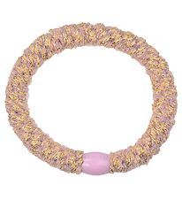 Kknekki Hair Tie - Pink w. Velvet/Glitter