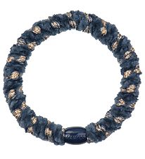 Kknekki Hair Tie - Blue/Gold Velvet w. Glitter