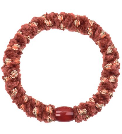 Kknekki Hair Tie - Red/Gold Velvet w. Glitter
