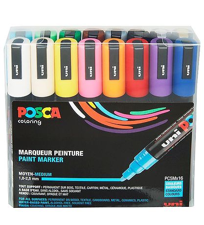 Posca Markers - PC-5M - 16 pcs - Multicolour Posca Markers - PC-5M - 16 pcs - Multicolour