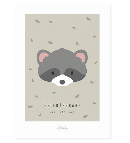 Poster Alfabetdyr - 30x42 - Enfant d'automne Poster Alfabetdyr - 30x42 - Enfant d'automne