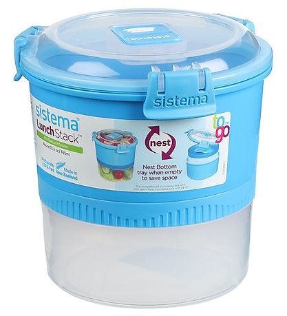 Sistema Lunchbox w. Cutlery - Lunch Stack - 965 ml - Blue Sistema Lunchbox w. Cutlery - Lunch Stack - 965 ml - Blue