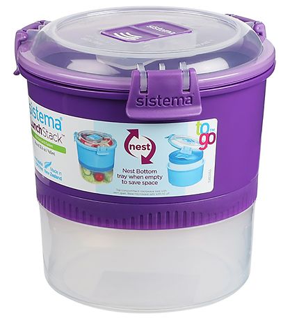 Sistema Lunchbox w. Cutlery - Lunch Stack - 965 ml - Purple Sistema Lunchbox w. Cutlery - Lunch Stack - 965 ml - Purple