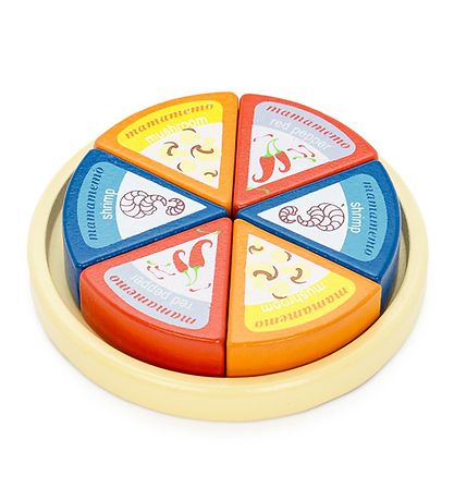MaMaMeMo Play Food - Wood - Round Cheese w. Triangles MaMaMeMo Play Food - Wood - Round Cheese w. Triangles