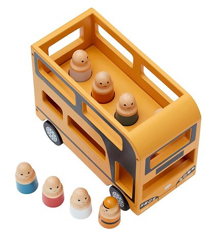 Kids Concept Kaksikerroksinen bussi - 25 cm - Aiden - Keltainen,