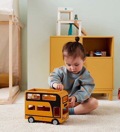 Kids Concept Tveggja hæða strætó - 25 cm - Aiden - Gult M. Fígúr Kids Concept Tveggja hæða strætó - 25 cm - Aiden - Gult M. Fígúr