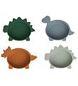 Liewood Bowls - Silicone - Iggy - 4 pcs - Dino Blue Multi Mix Liewood Bowls - Silicone - Iggy - 4 pcs - Dino Blue Multi Mix