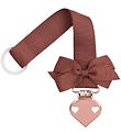 Little Wonders Pacifier Clip - Chutney w. Bow/Copper Heart Little Wonders Pacifier Clip - Chutney w. Bow/Copper Heart
