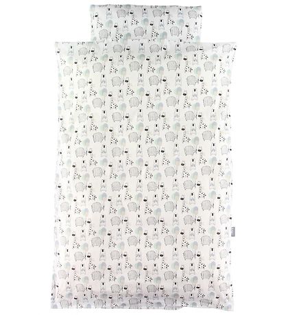 Nørgaard Madsens Duvet Cover - Junior - White/Blue w. Animals Nørgaard Madsens Duvet Cover - Junior - White/Blue w. Animals