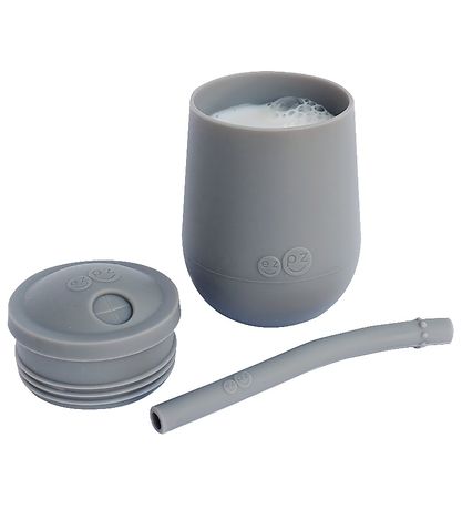 EzPz Mini Cup w. Straw - Silicone - Grey EzPz Mini Cup w. Straw - Silicone - Grey